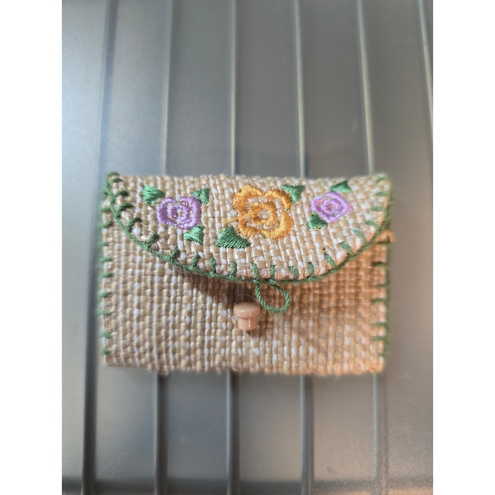 American Girl Embroidered Woven Coin Pouch‎ Small Wallet Trinket Holder
